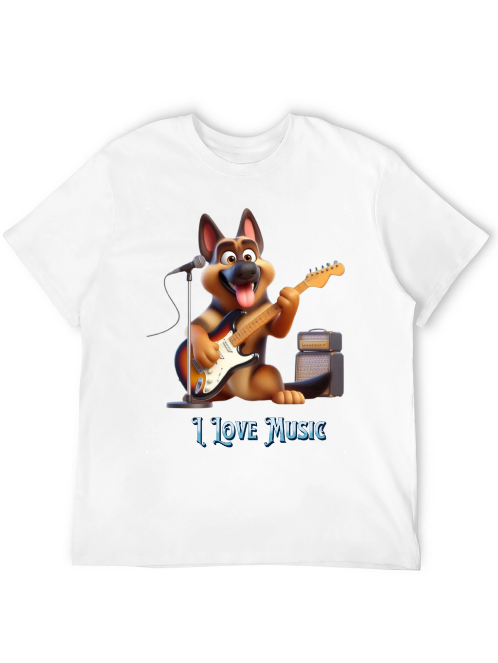 I Love Music Dog T-Shirt