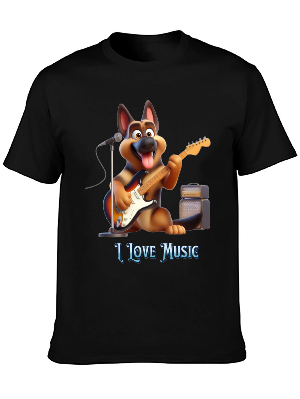 I Love Music Dog T-Shirt