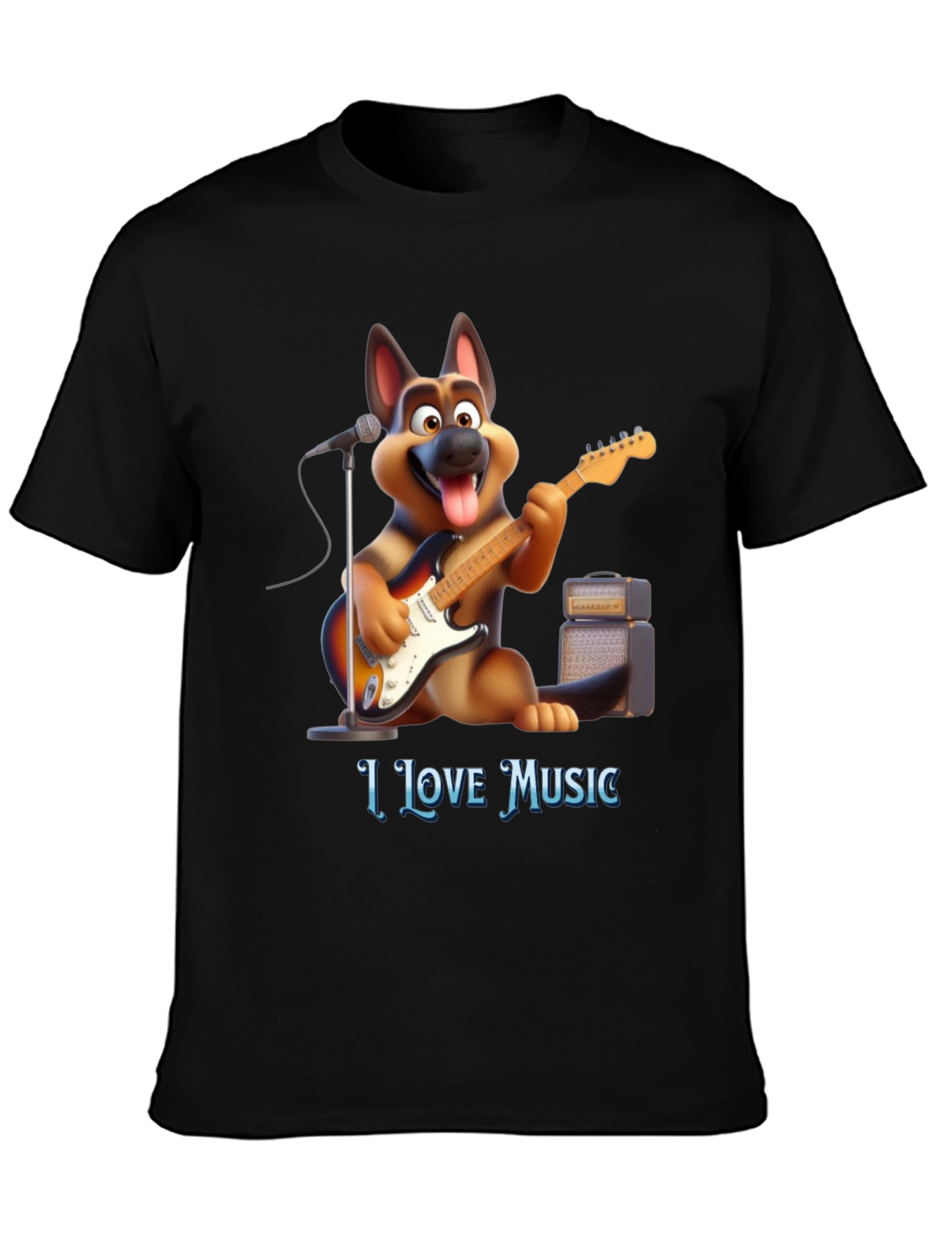 I Love Music Dog T-Shirt
