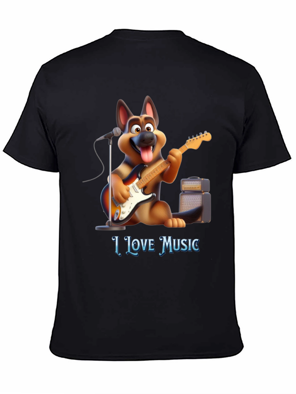 I Love Music Dog T-Shirt