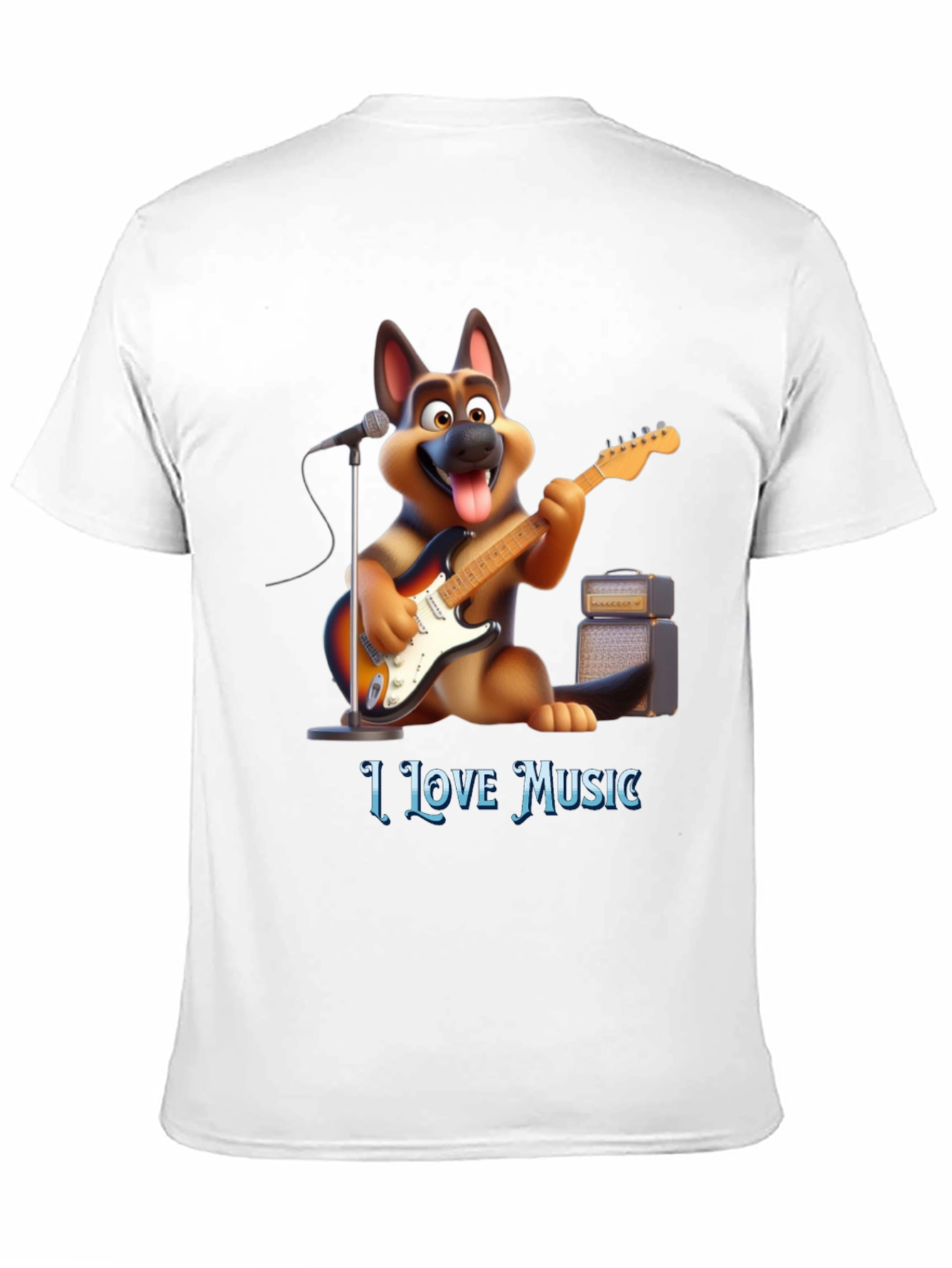 I Love Music Dog T-Shirt