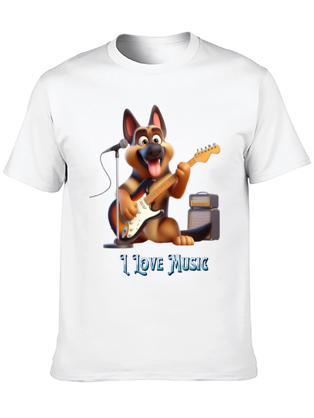 I Love Music Dog T-Shirt