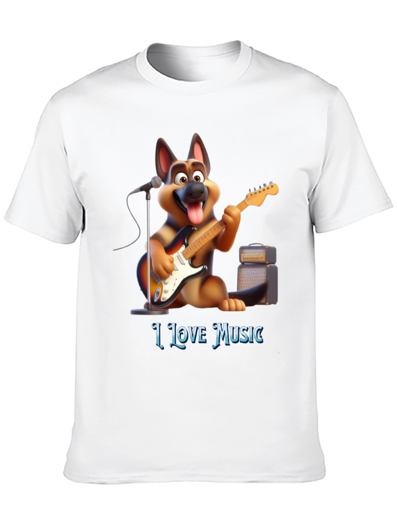 I Love Music Dog T-Shirt