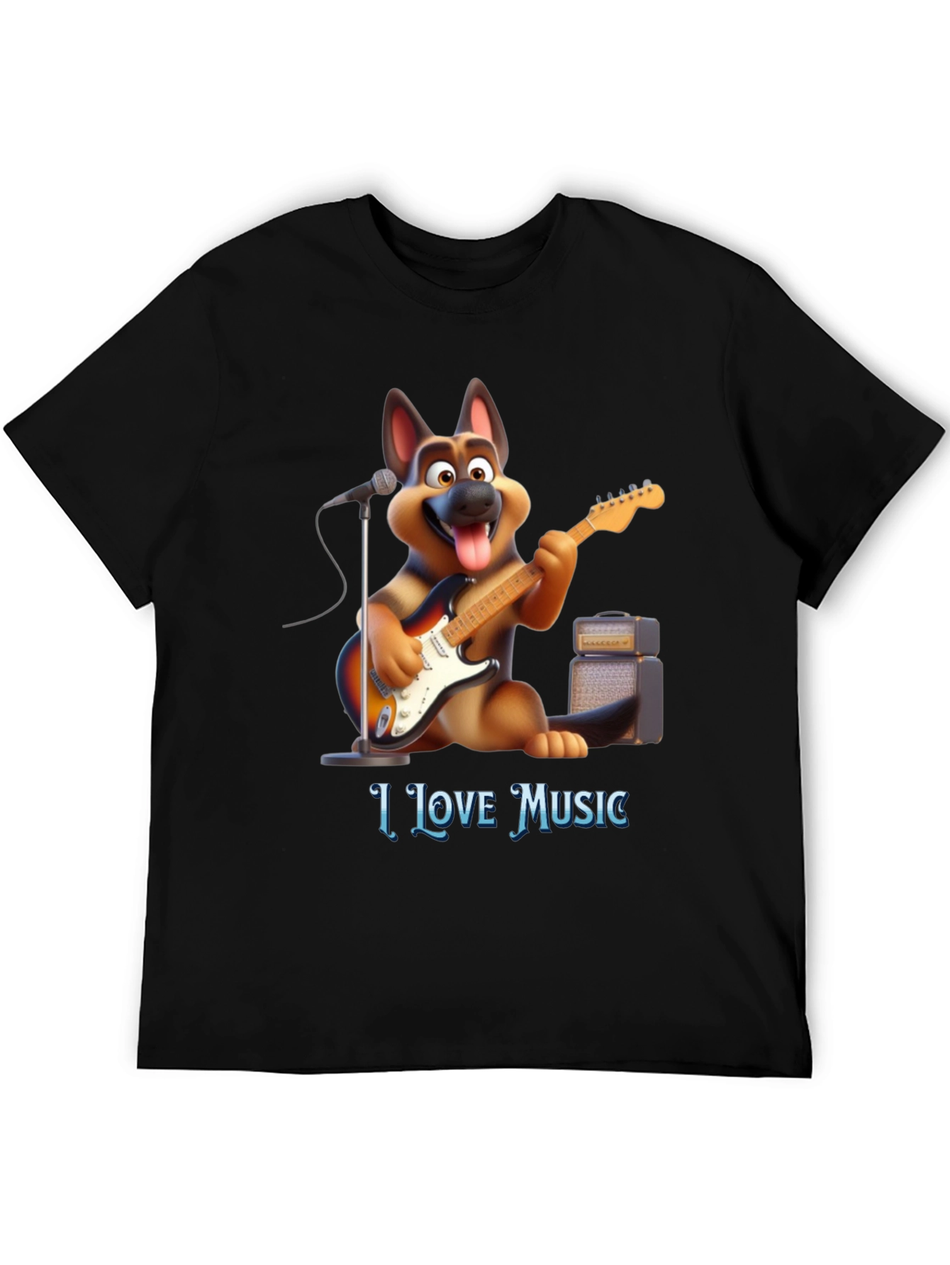 I Love Music Dog T-Shirt