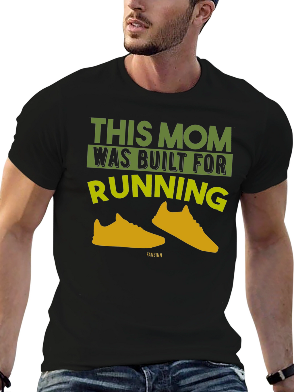 This Mom Was Built For Running Black T-Shirt