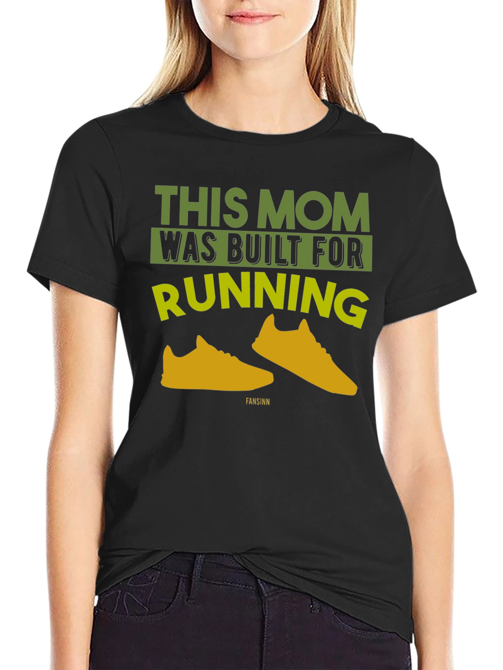 This Mom Was Built For Running Black T-Shirt