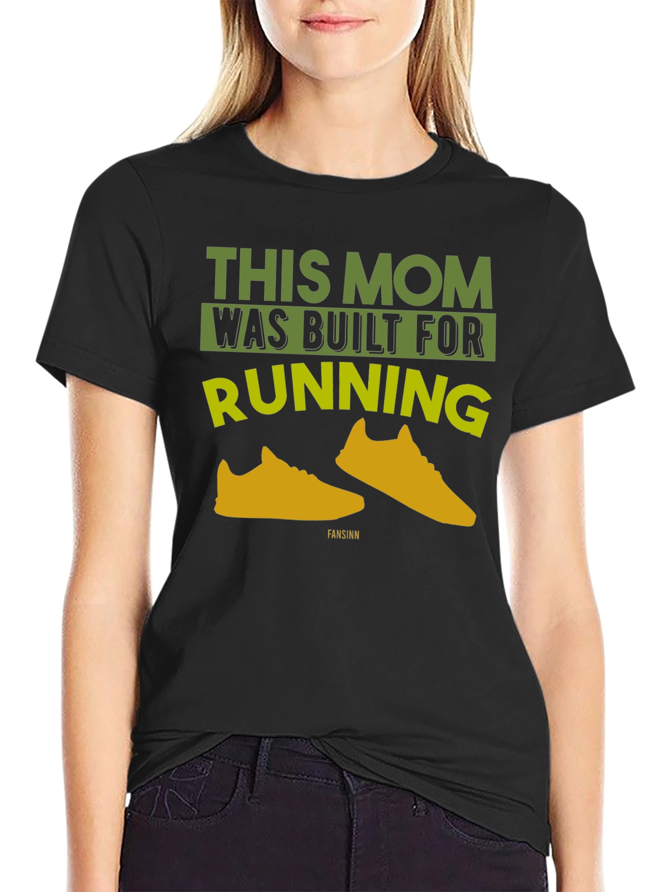 This Mom Was Built For Running Black T-Shirt