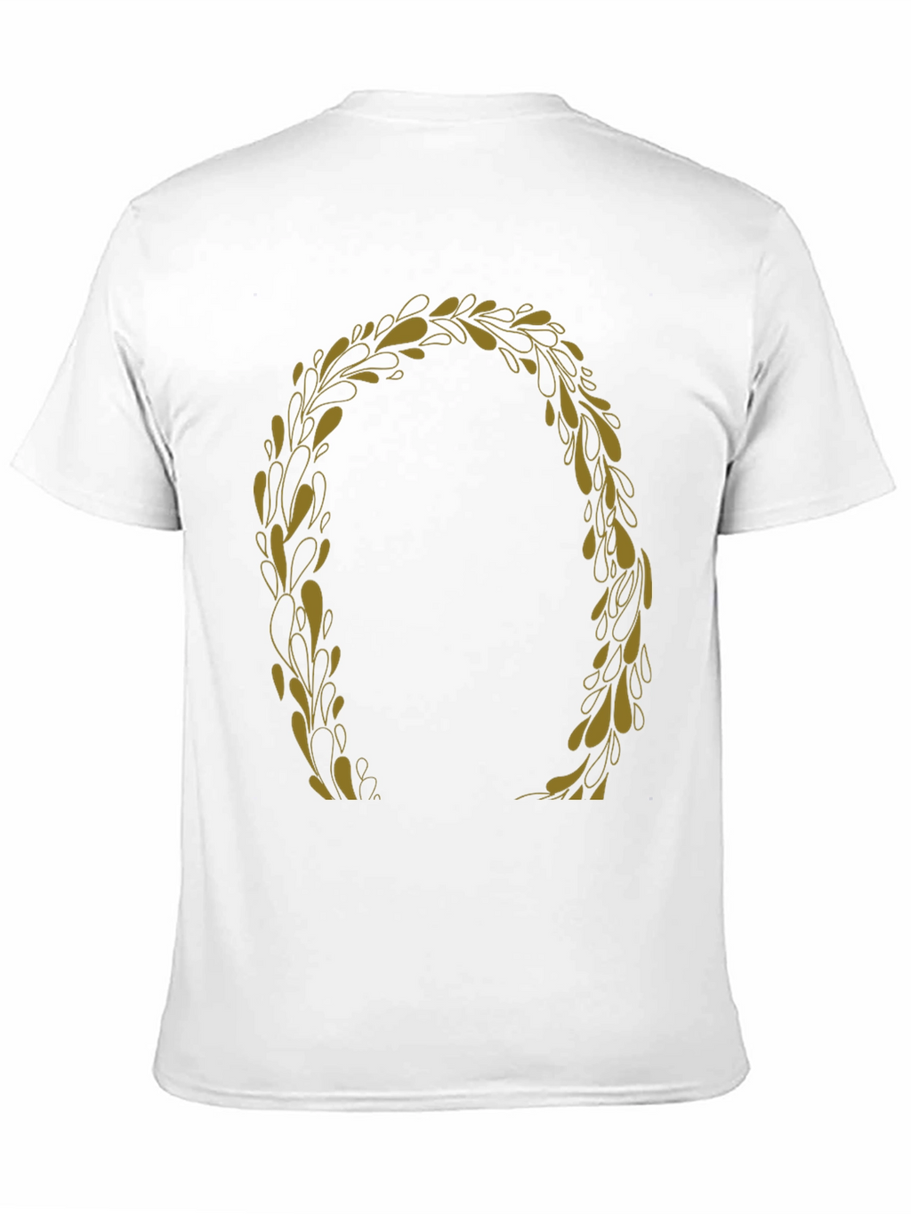 Black T-Shirt with Gold Laurel Wreath Graphic