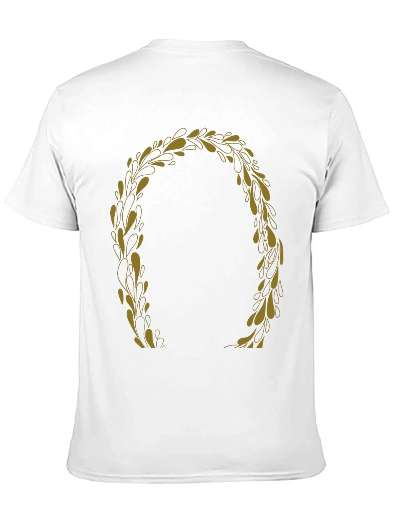 Black T-Shirt with Gold Laurel Wreath Graphic