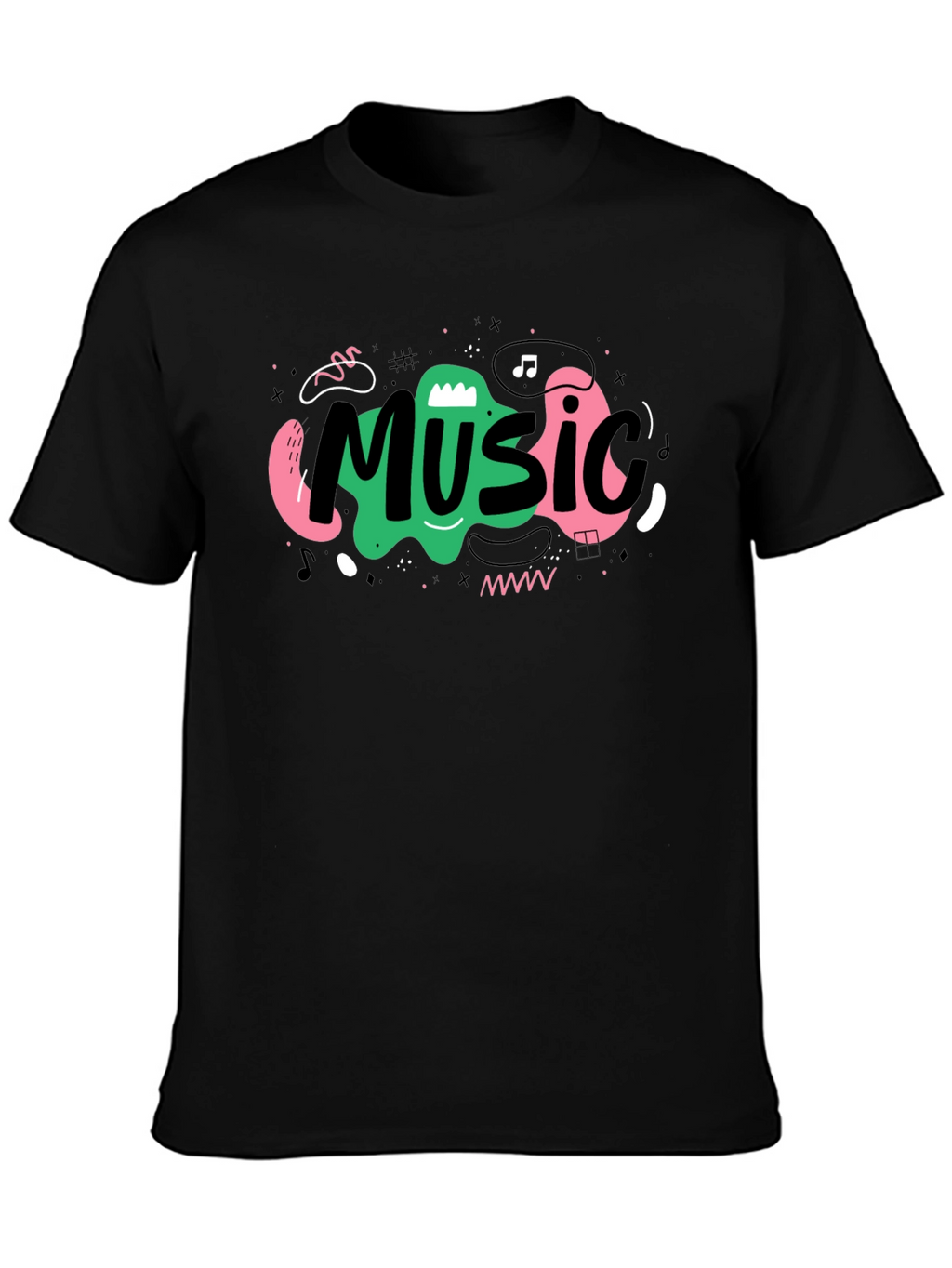 Music Design Black T-Shirt