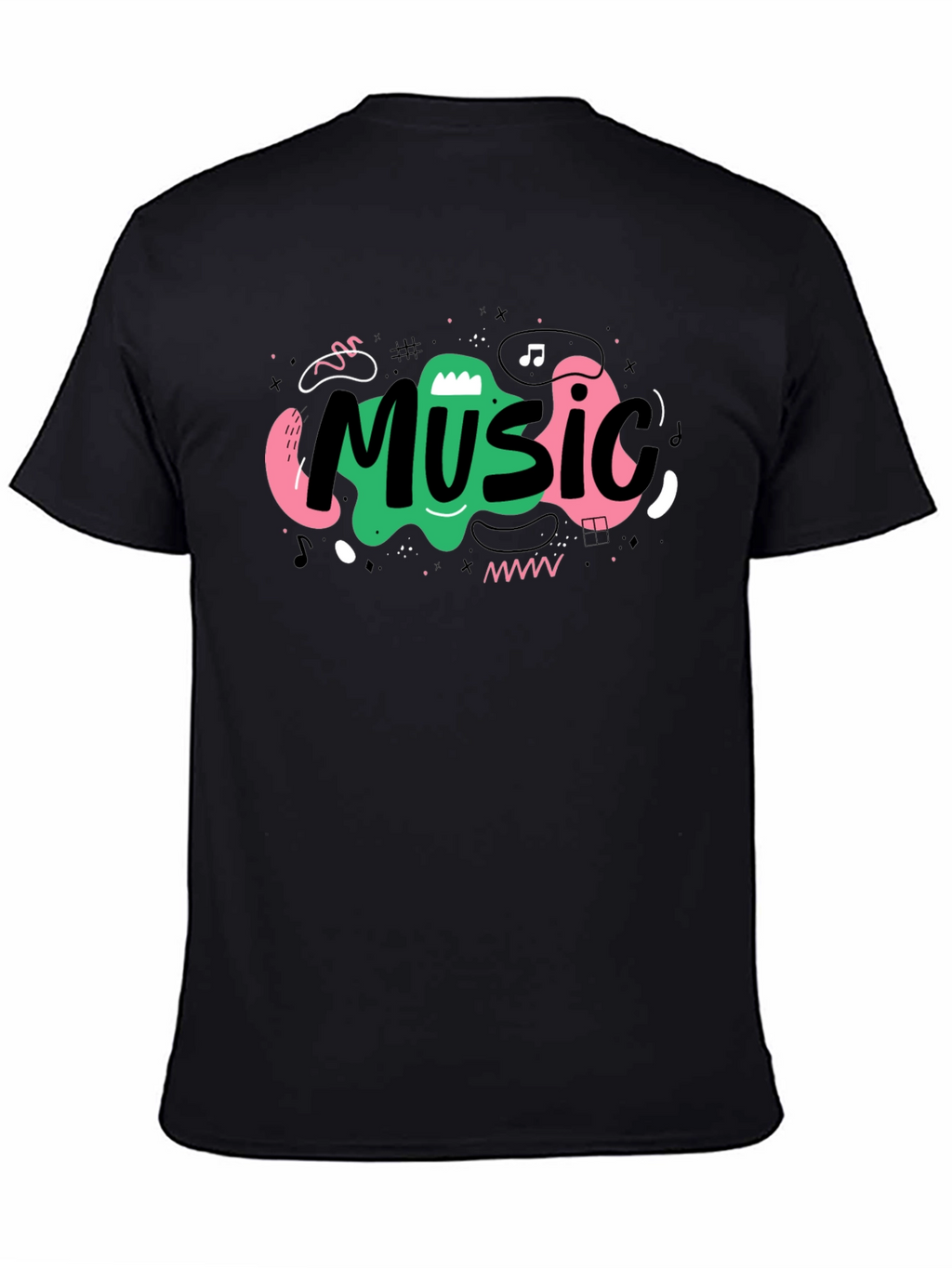 Music Design Black T-Shirt