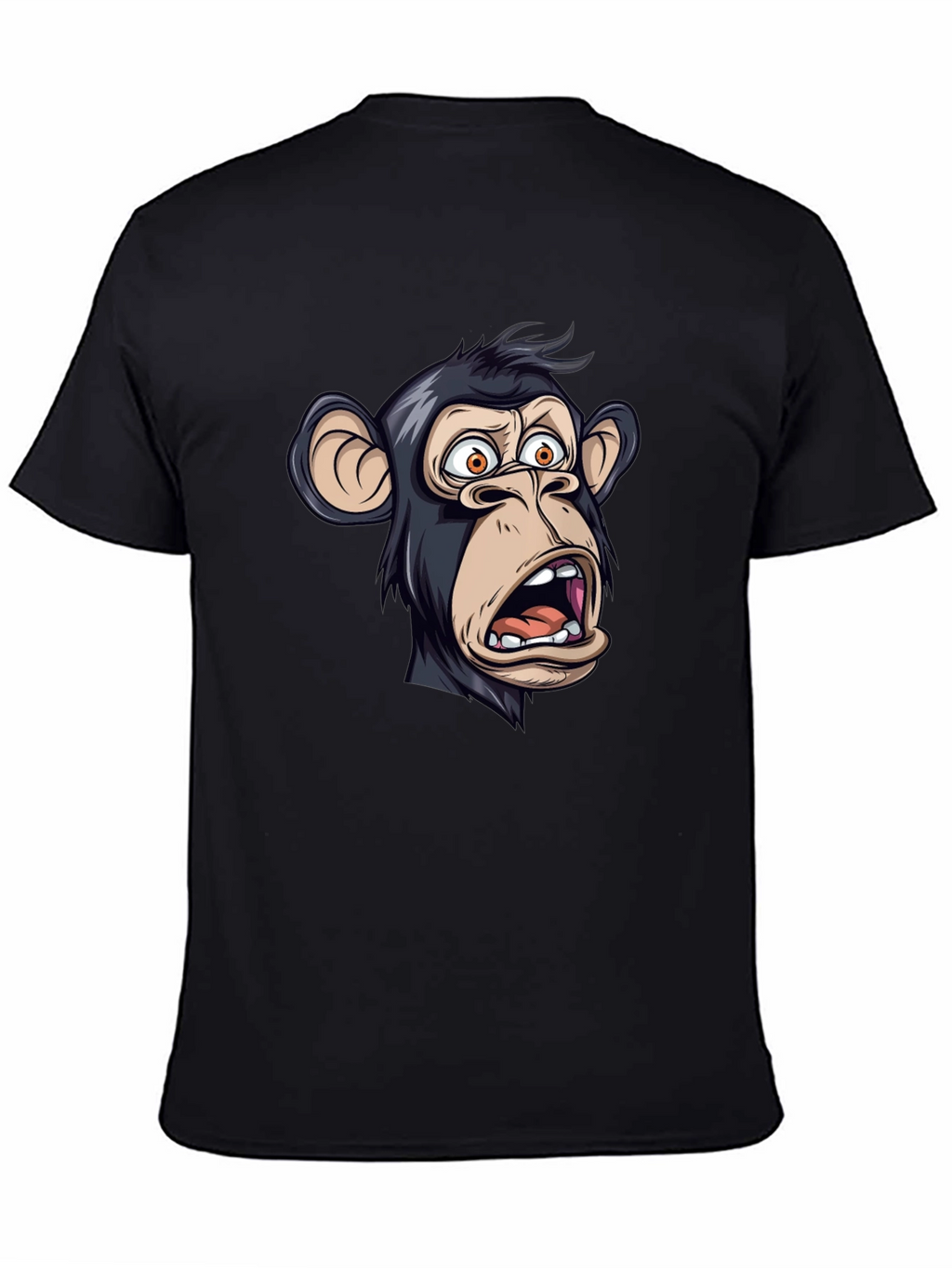 Funny Monkey Graphic T-Shirt - Black Crew Neck