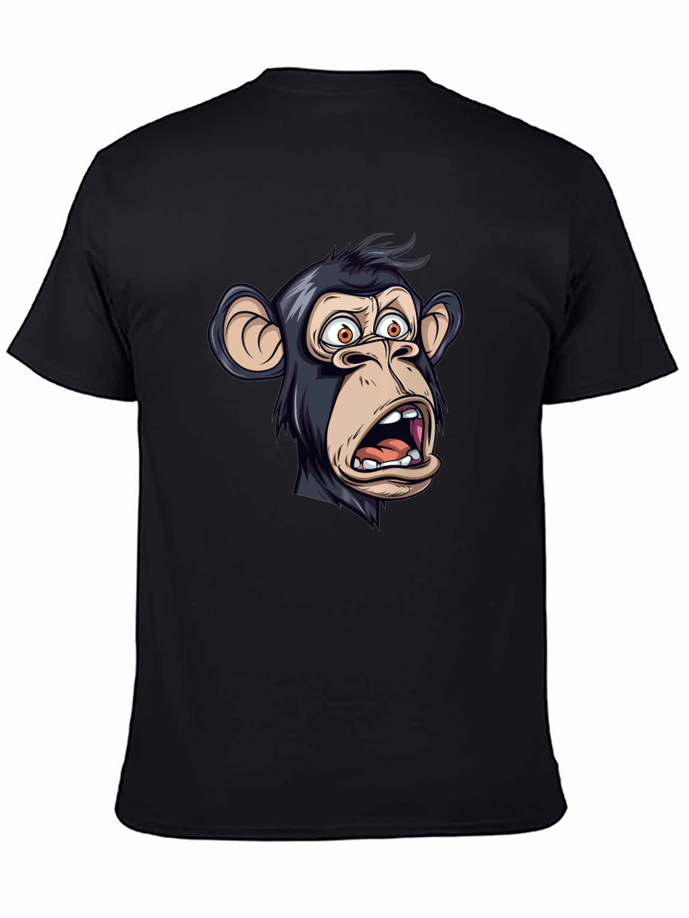 Funny Monkey Graphic T-Shirt - Black Crew Neck