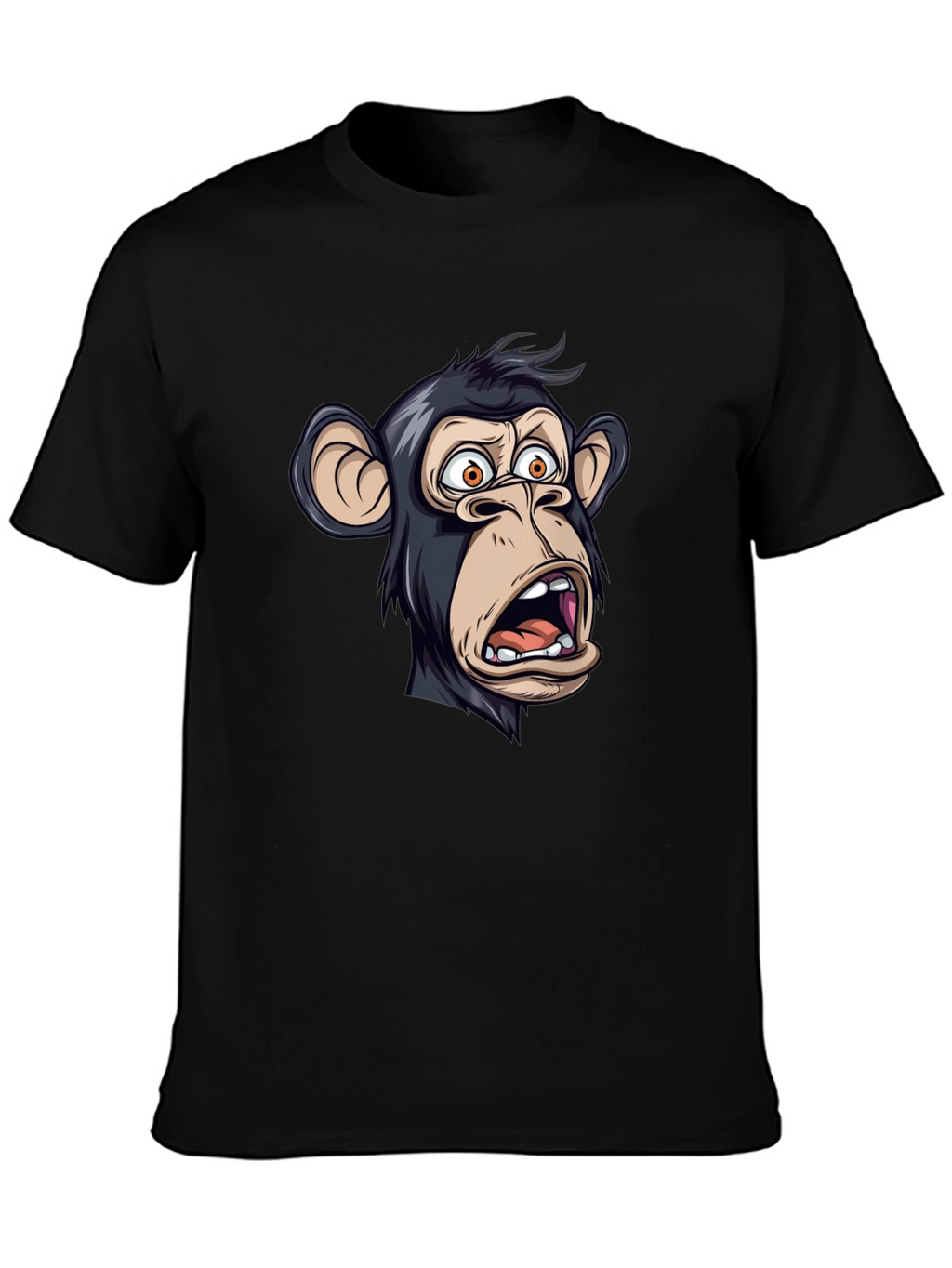 Funny Monkey Graphic T-Shirt - Black Crew Neck