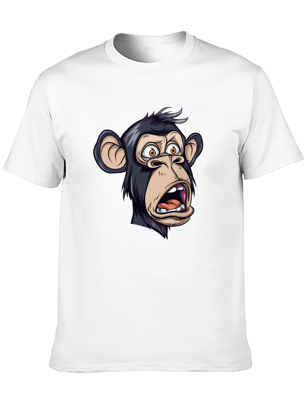 Funny Monkey Graphic T-Shirt - Black Crew Neck