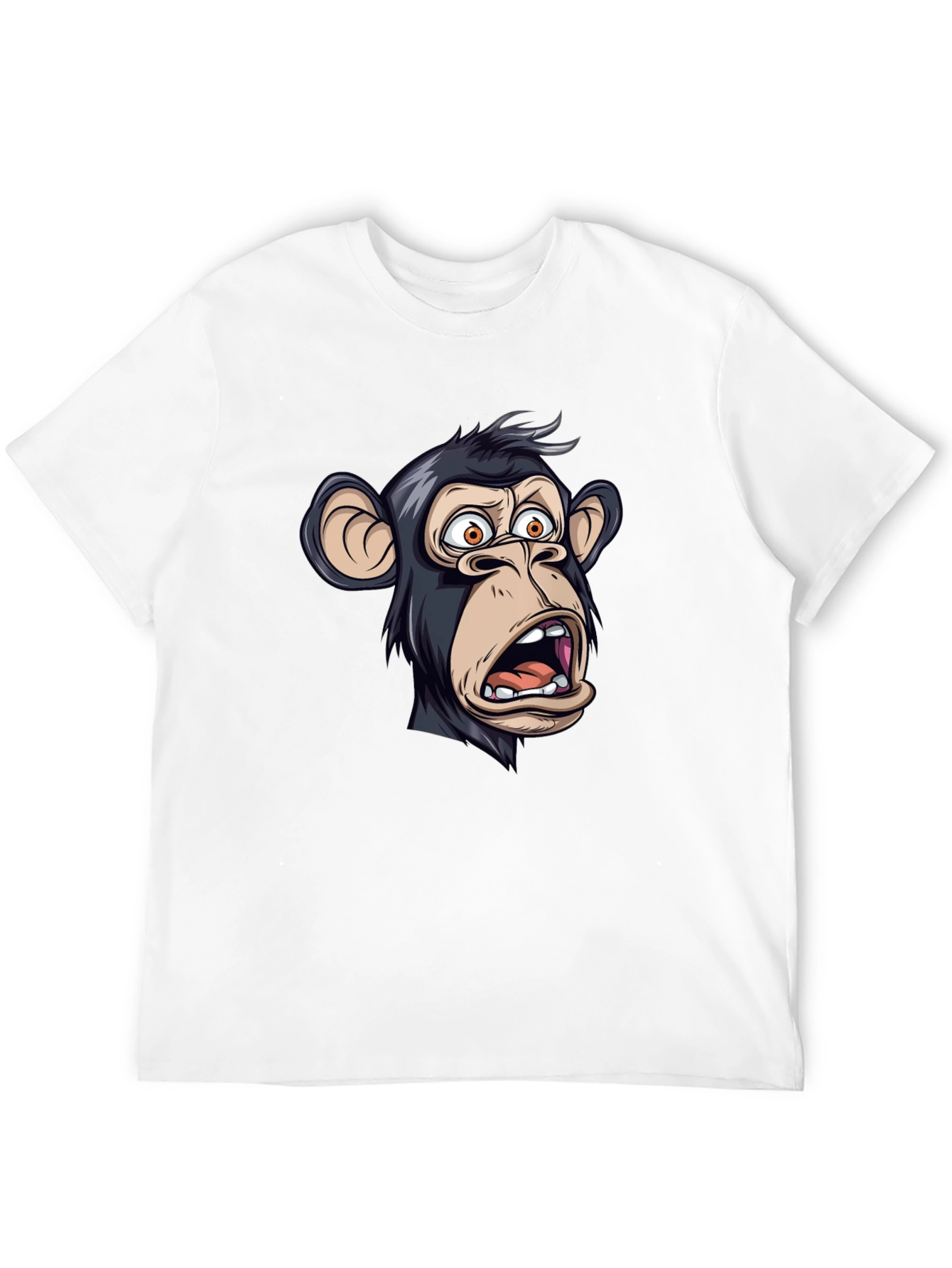 Funny Monkey Graphic T-Shirt - Black Crew Neck