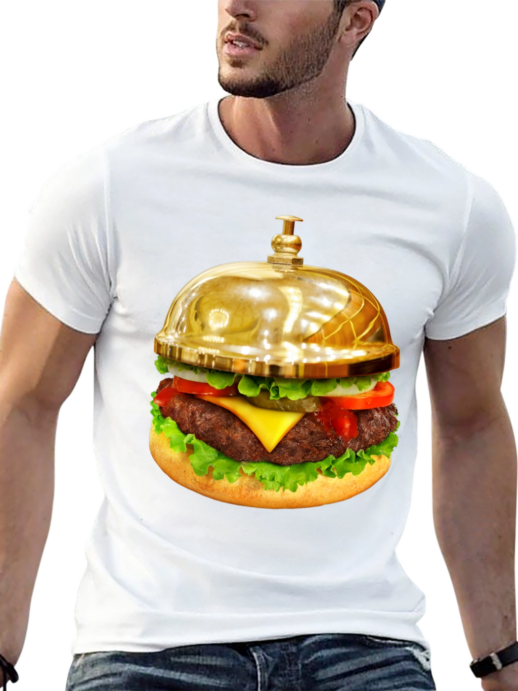 Gourmet Burger Bell Graphic Tee - Unique Foodie Fashion