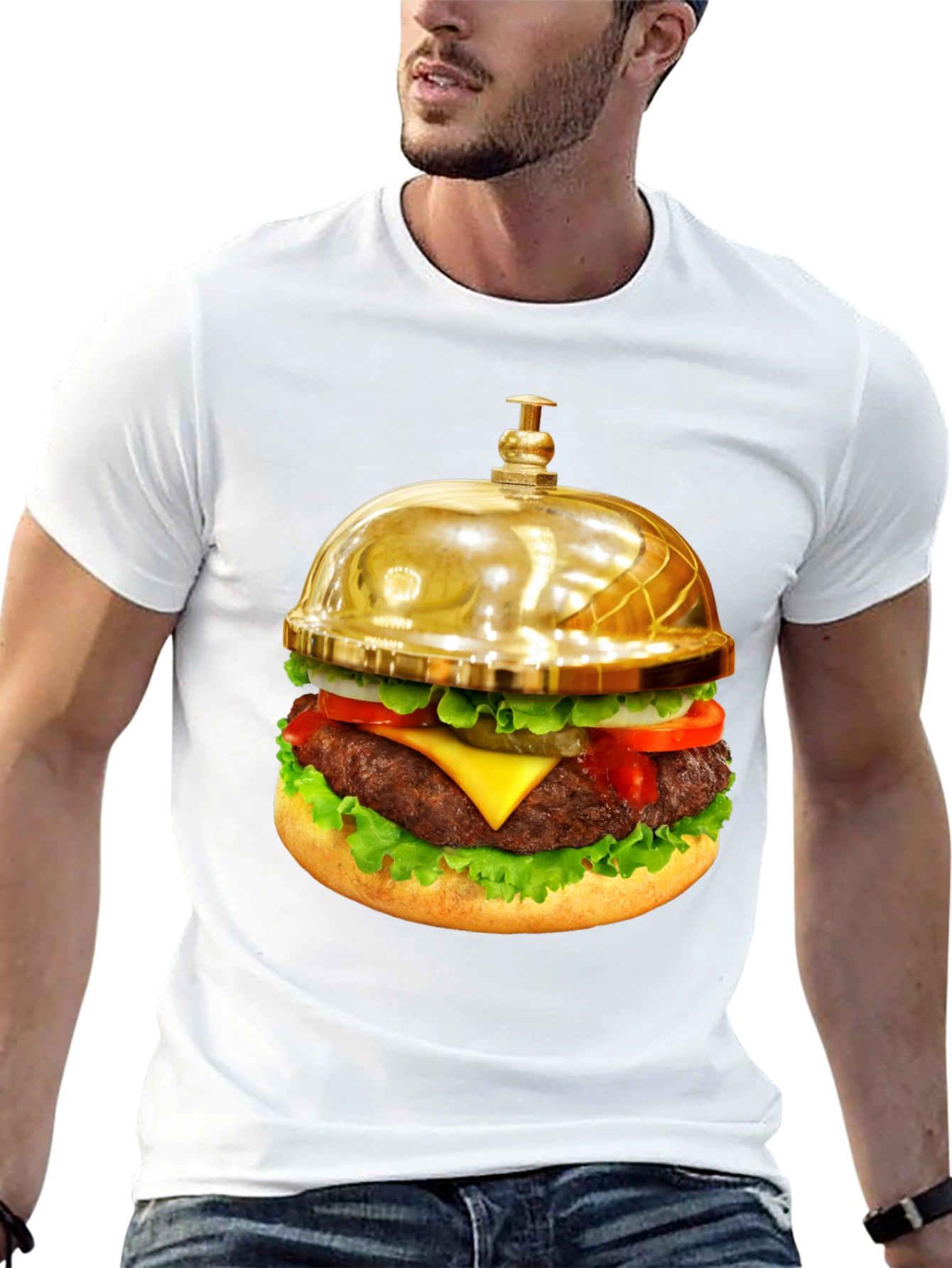 Gourmet Burger Bell Graphic Tee - Unique Foodie Fashion