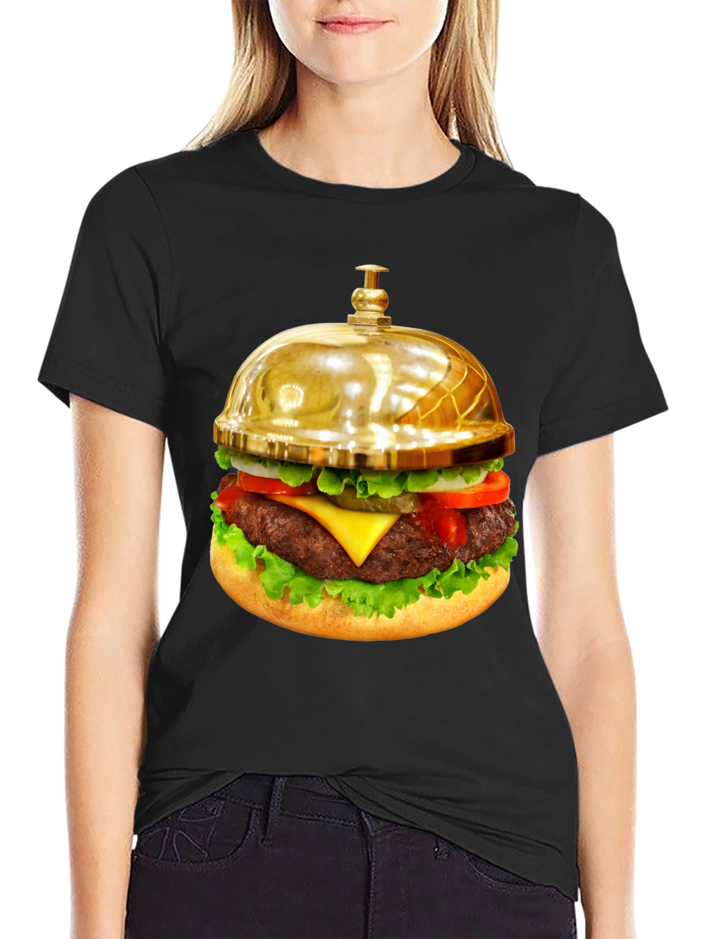 Gourmet Burger Bell Graphic Tee - Unique Foodie Fashion