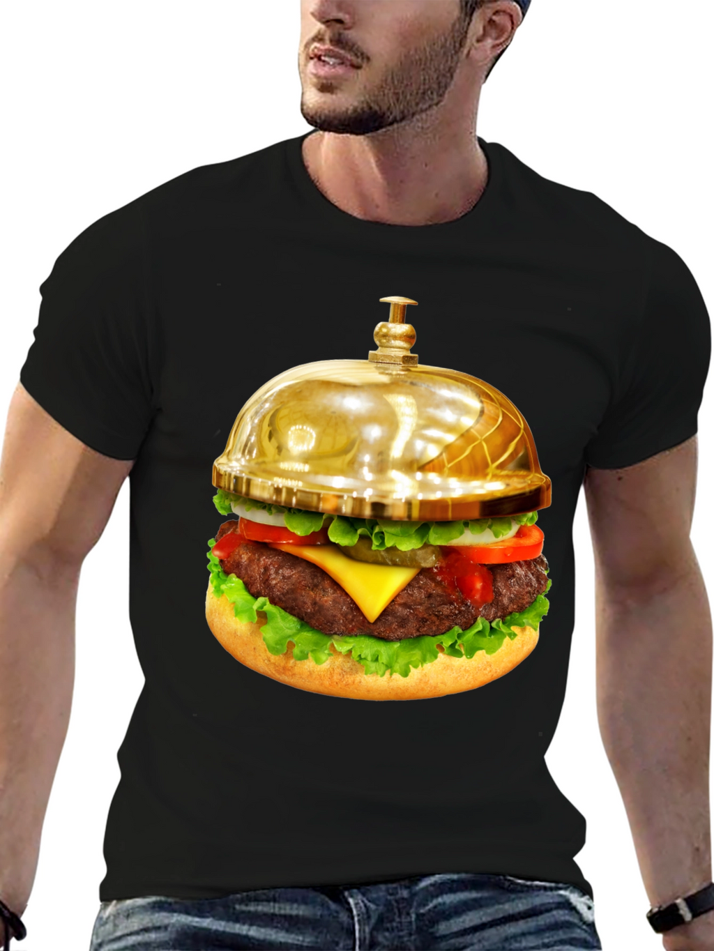 Gourmet Burger Bell Graphic Tee - Unique Foodie Fashion