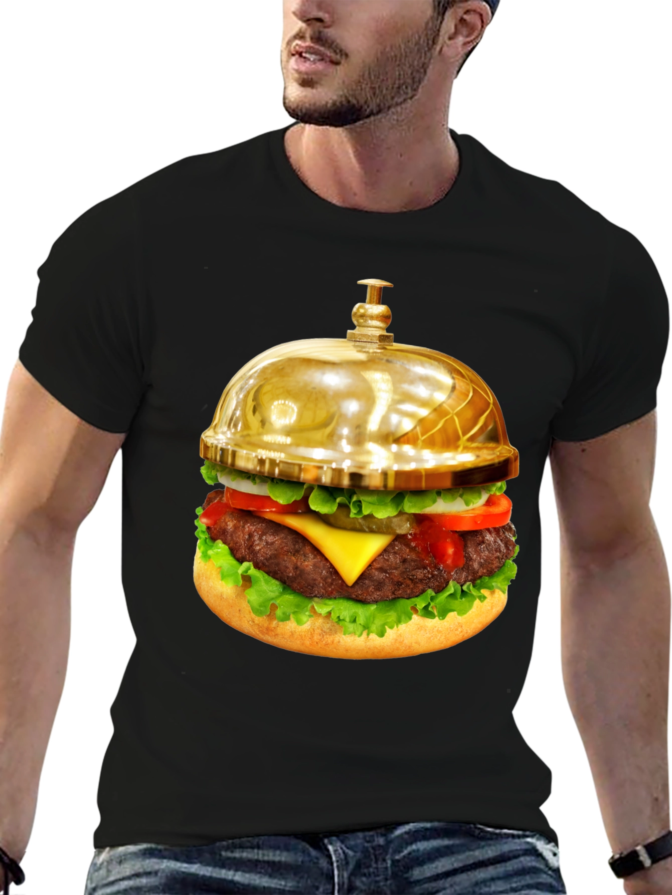 Gourmet Burger Bell Graphic Tee - Unique Foodie Fashion