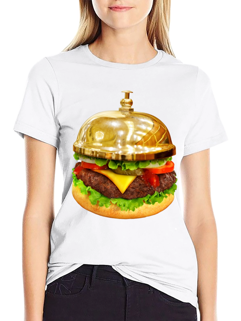 Gourmet Burger Bell Graphic Tee - Unique Foodie Fashion