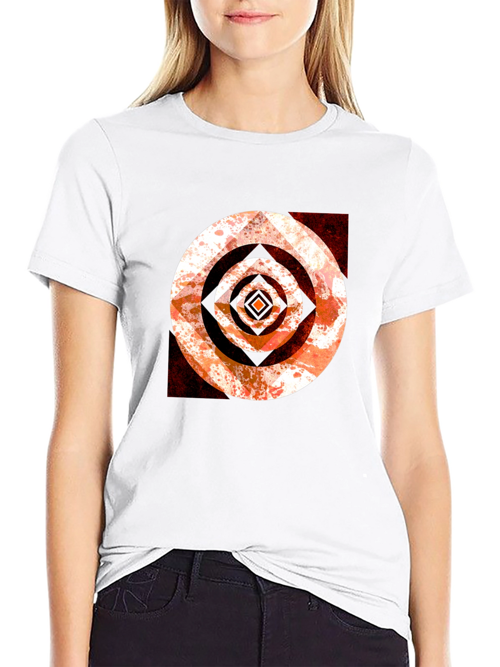 Abstract Target Graphic Tee - Black
