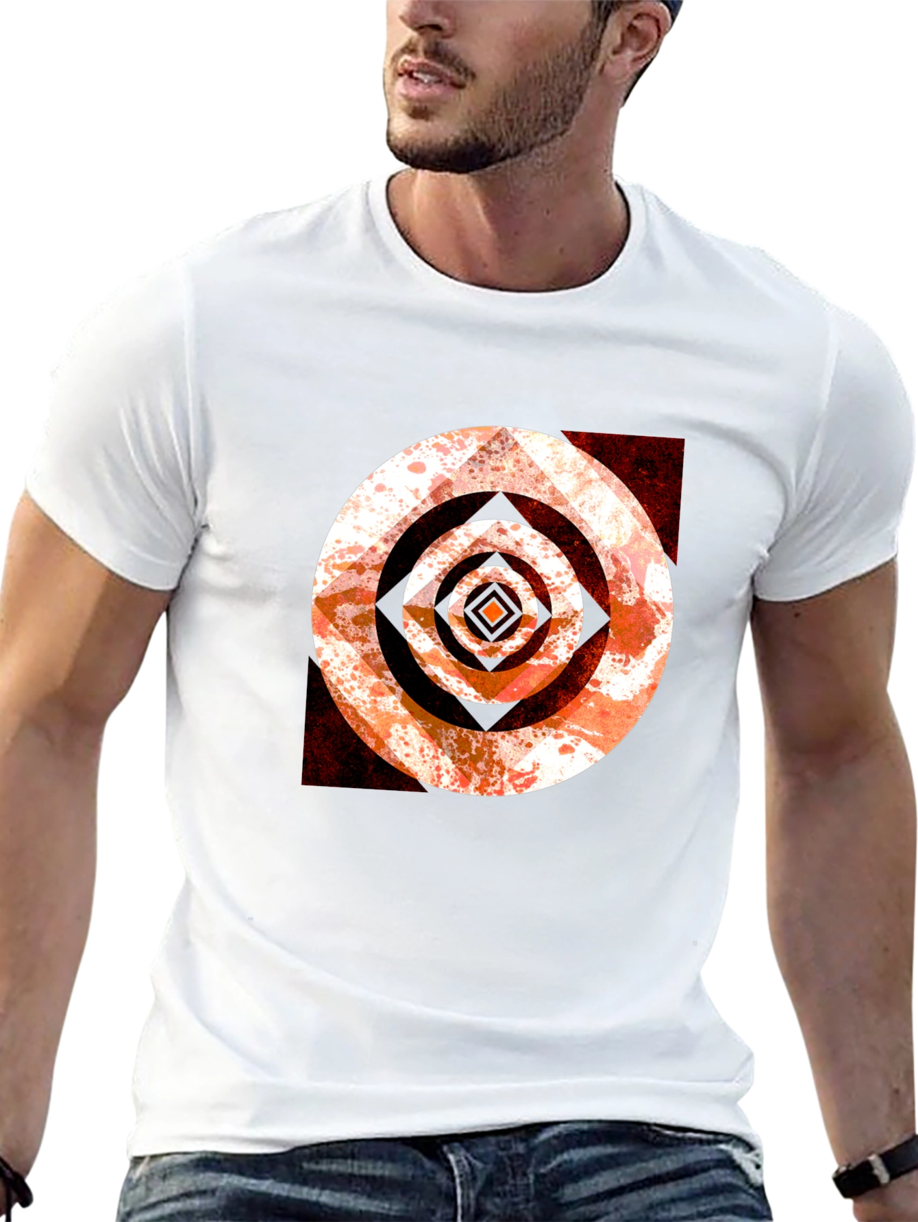 Abstract Target Graphic Tee - Black