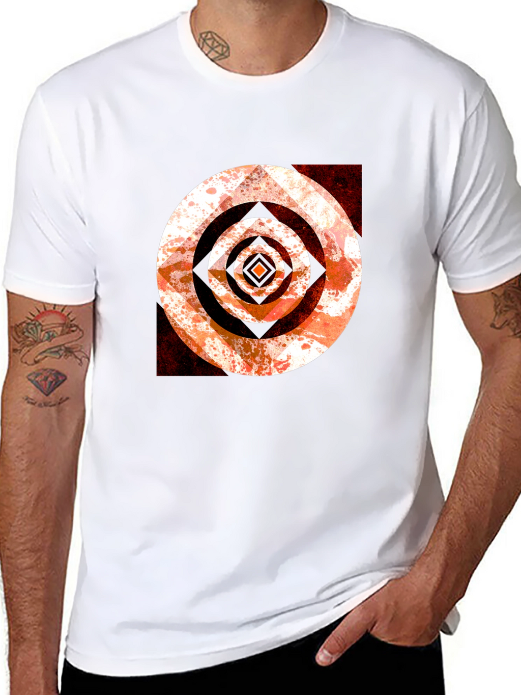 Abstract Target Graphic Tee - Black