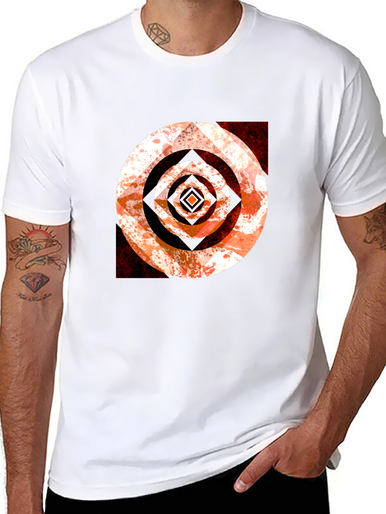 Abstract Target Graphic Tee - Black