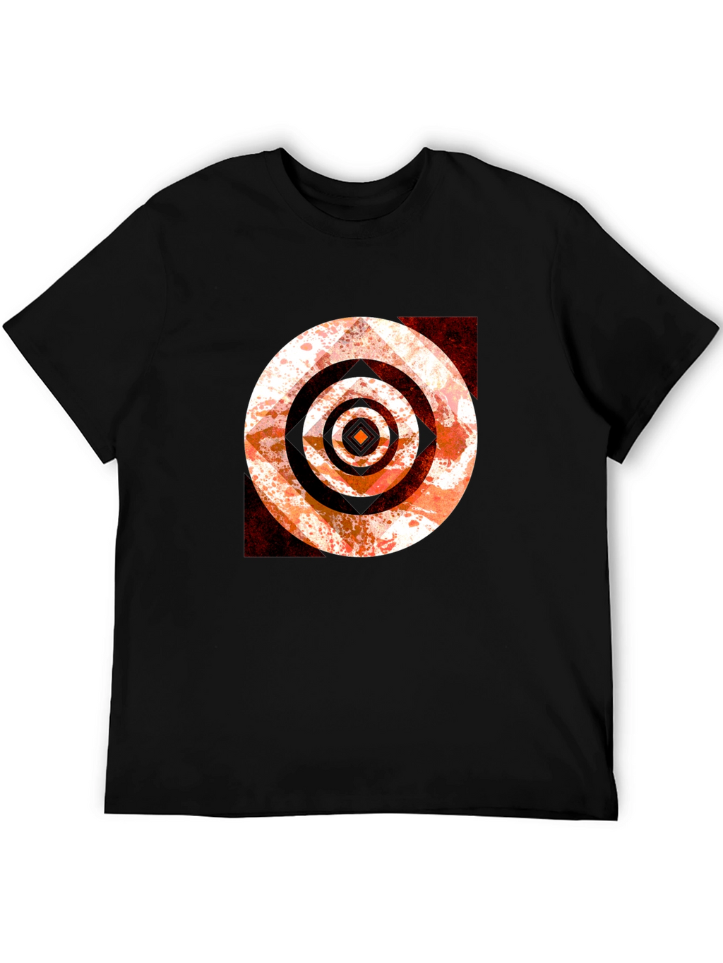 Abstract Target Graphic Tee - Black