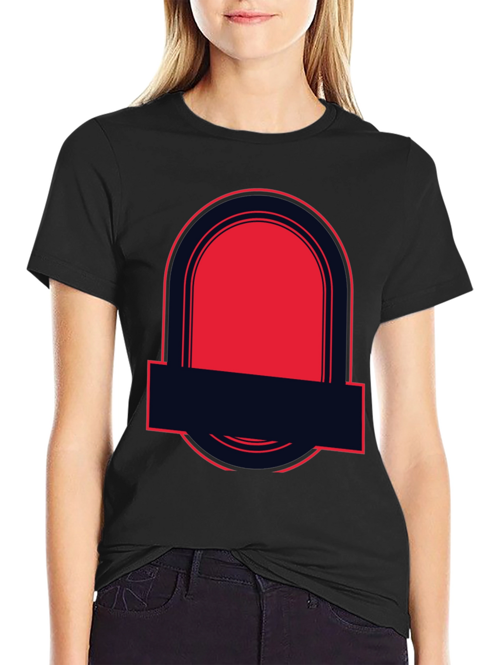 Bold Graphic Tee - Black with Red Accent