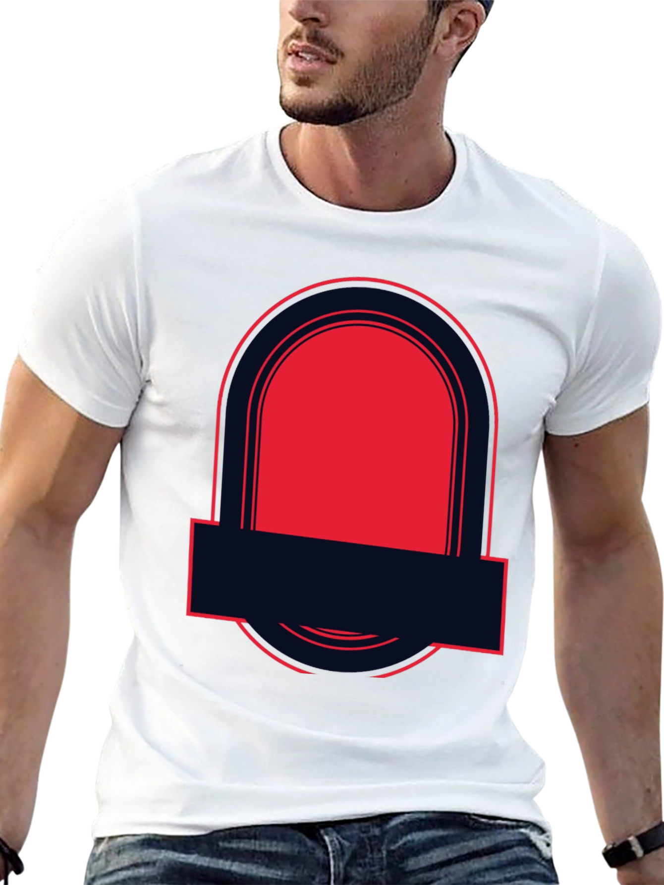 Bold Graphic Tee - Black with Red Accent