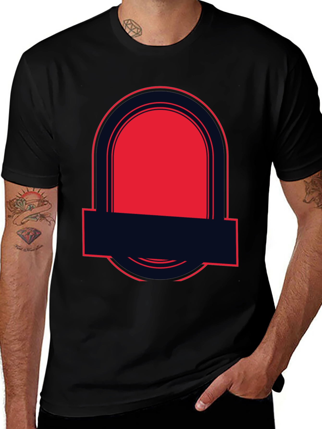 Bold Graphic Tee - Black with Red Accent