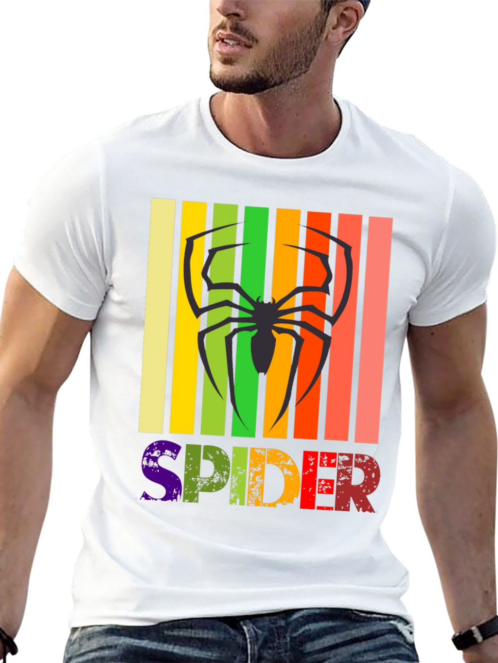 Retro Spider Graphic Tee -  Unique Design