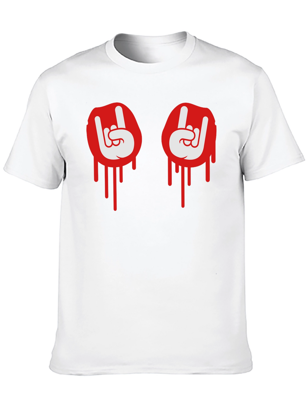 Rock On Dripping Hand Sign Graphic Tee