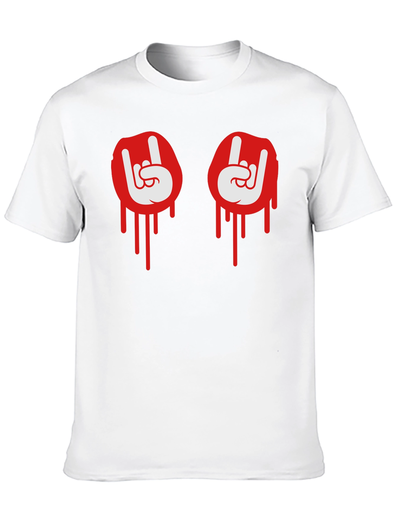 Rock On Dripping Hand Sign Graphic Tee