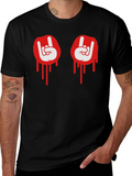 Rock On Dripping Hand Sign Graphic Tee