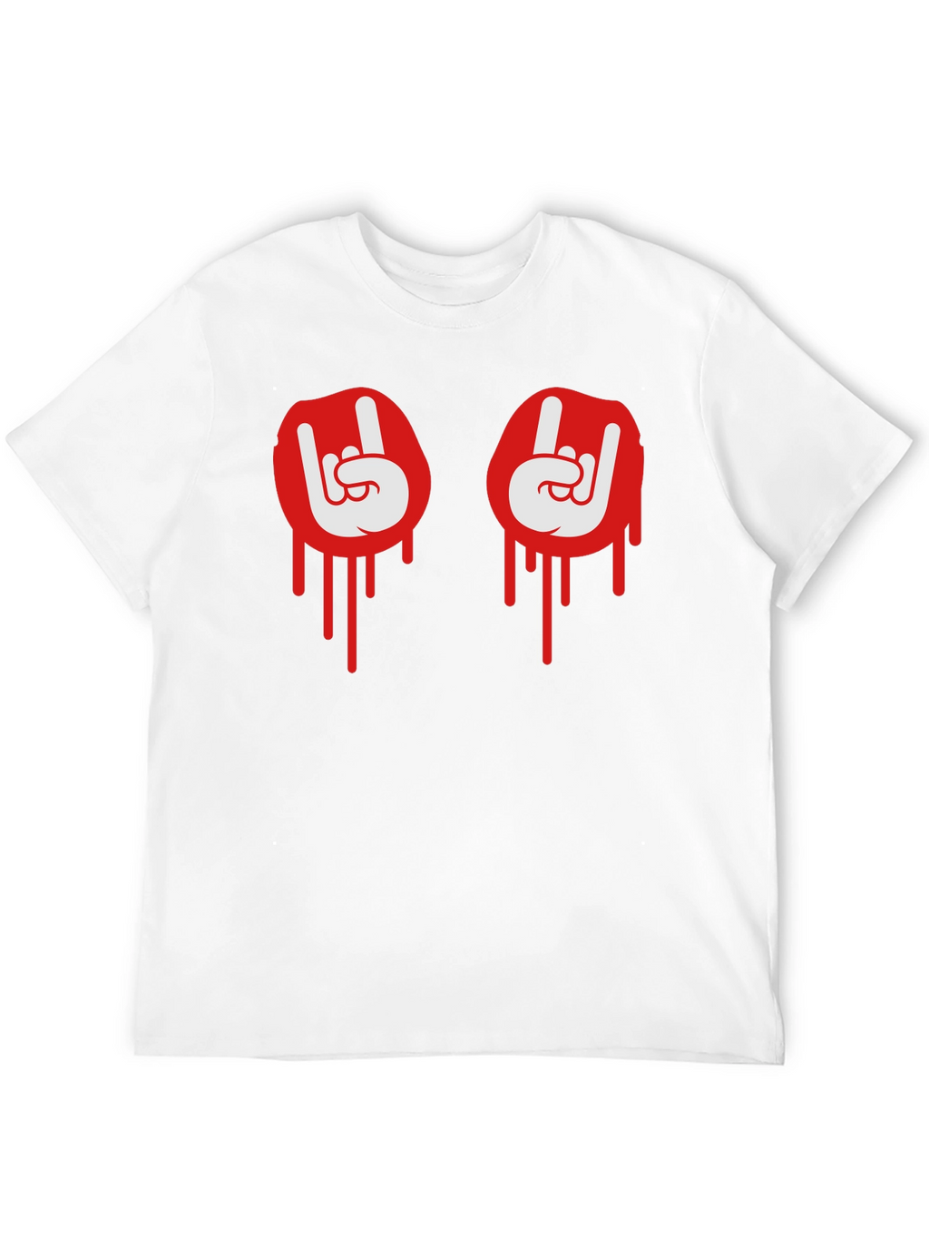 Rock On Dripping Hand Sign Graphic Tee