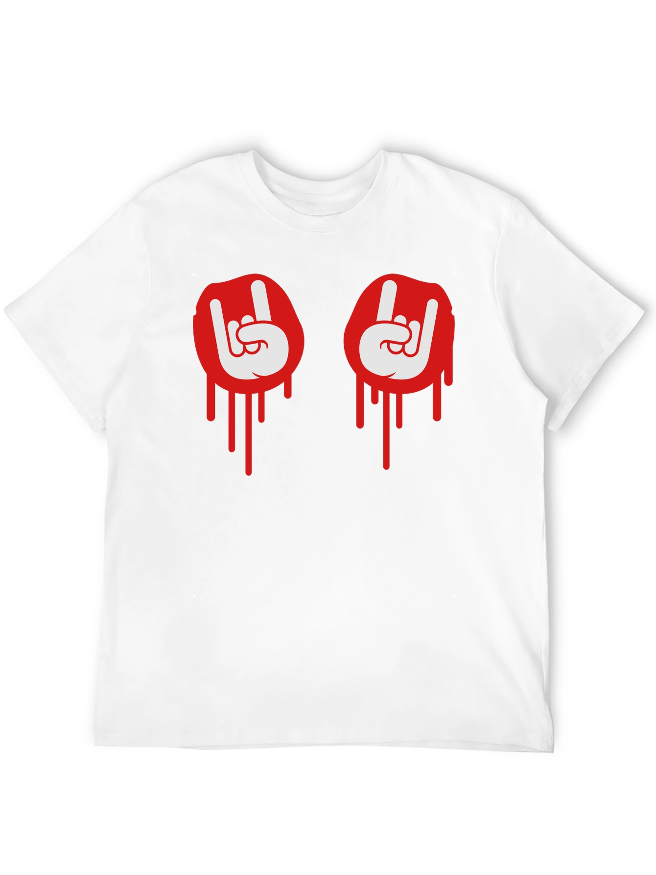 Rock On Dripping Hand Sign Graphic Tee