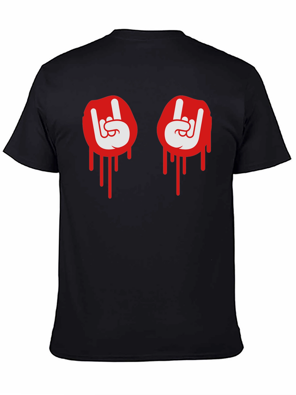 Rock On Dripping Hand Sign Graphic Tee