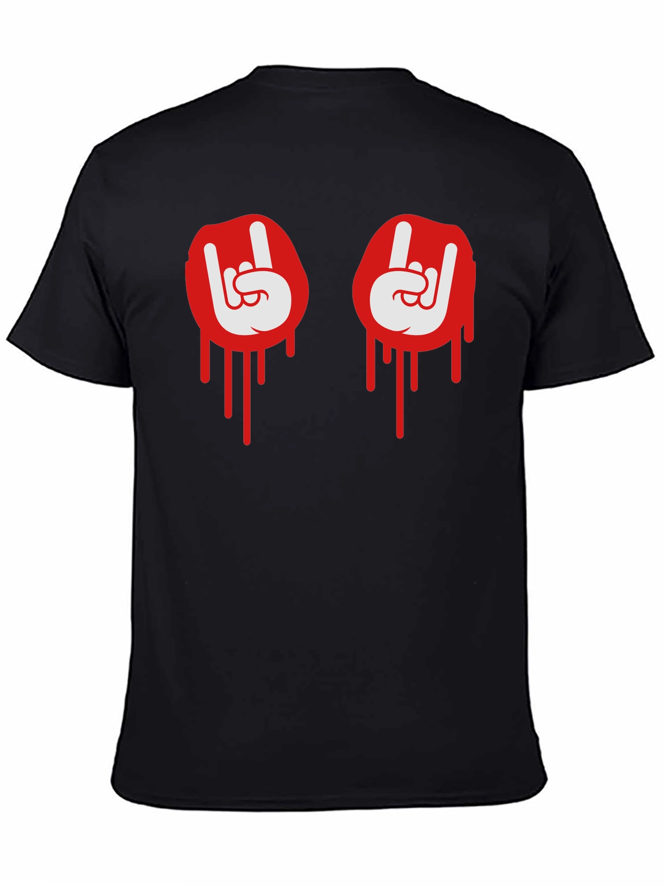 Rock On Dripping Hand Sign Graphic Tee