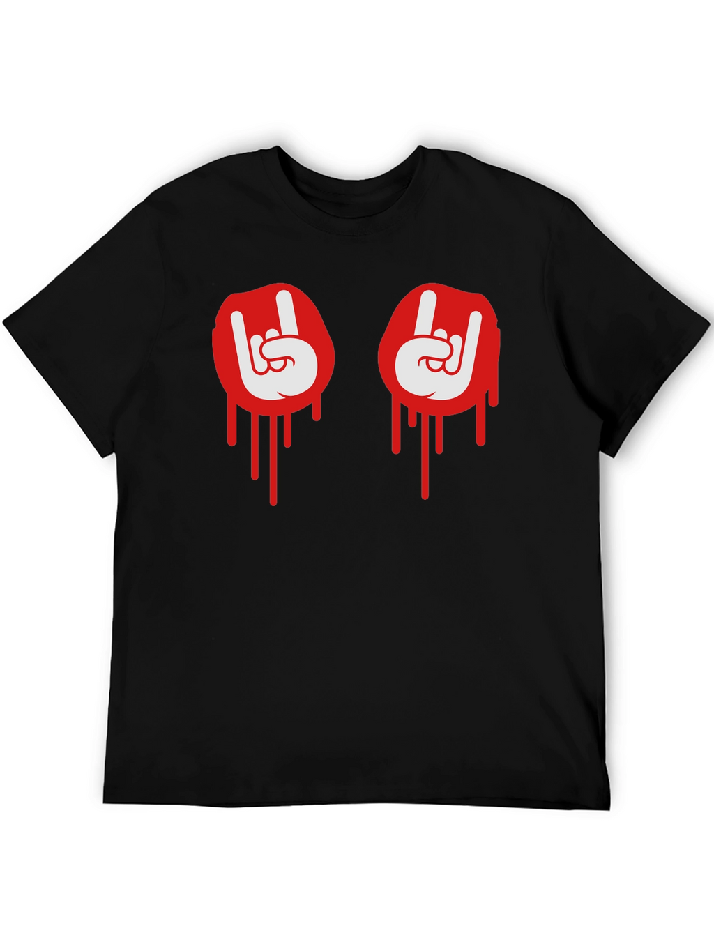 Rock On Dripping Hand Sign Graphic Tee
