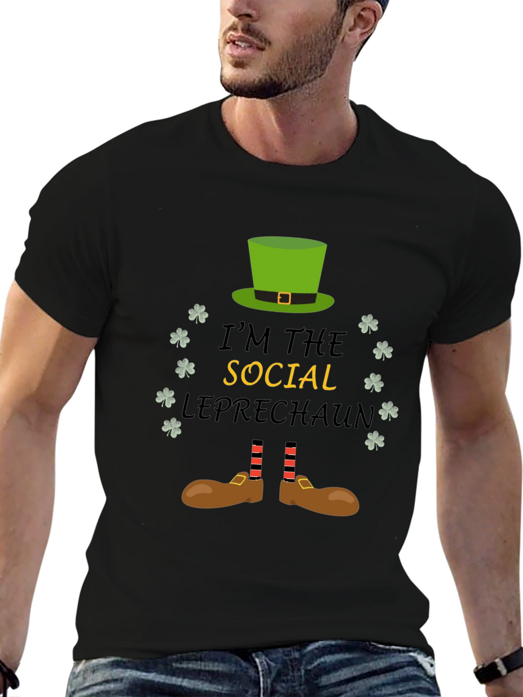 Social Leprechaun Graphic T-Shirt - St. Patricks Day