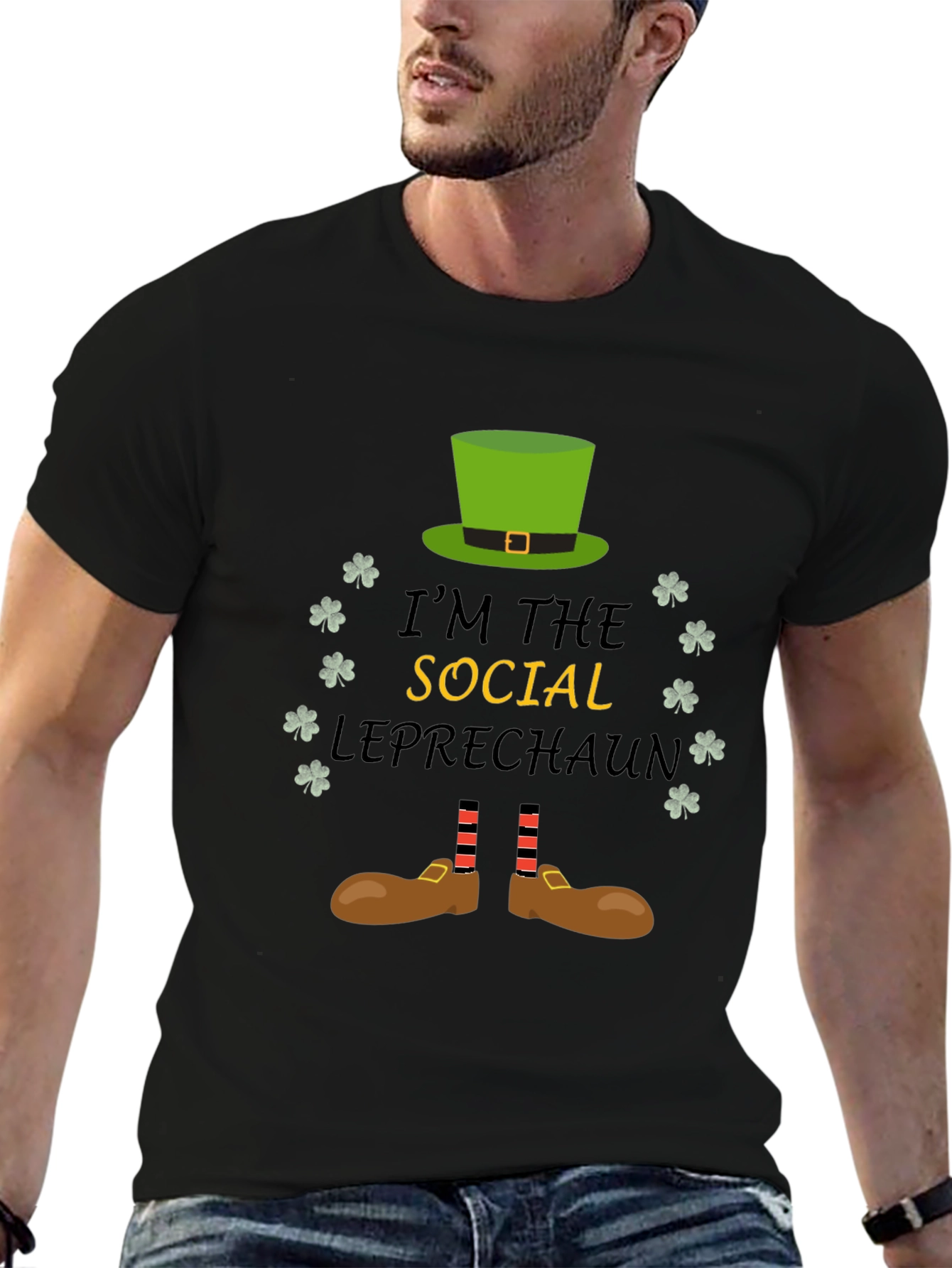 Social Leprechaun Graphic T-Shirt - St. Patricks Day