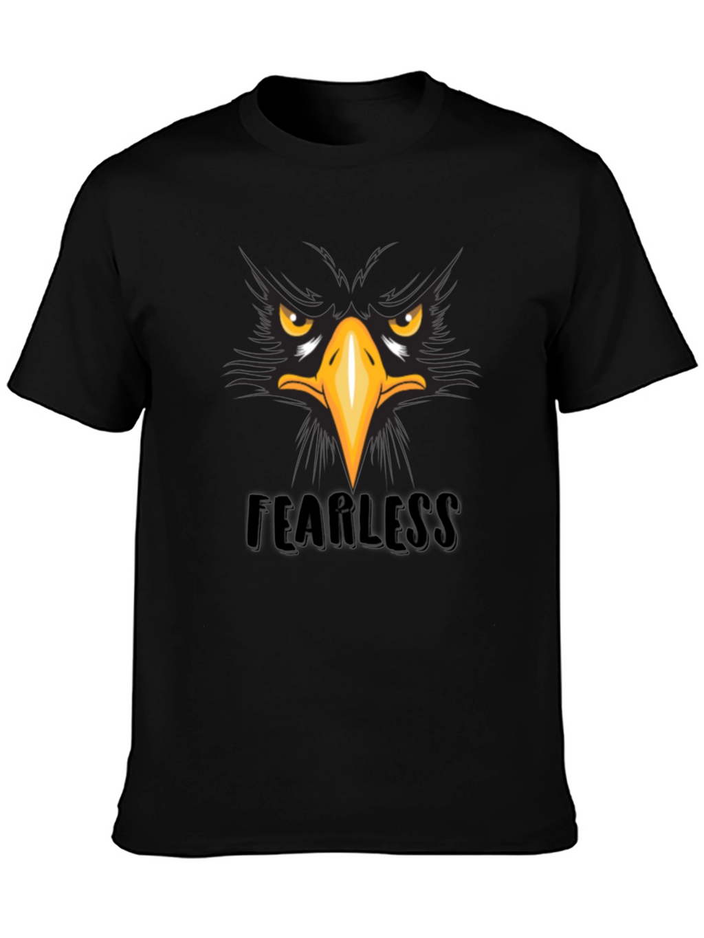 Fearless Eagle Graphic Tee - Black Cotton T-Shirt