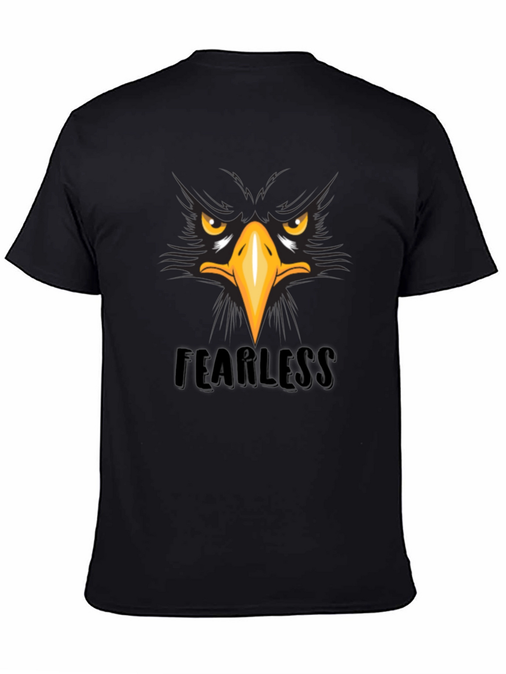 Fearless Eagle Graphic Tee - Black Cotton T-Shirt