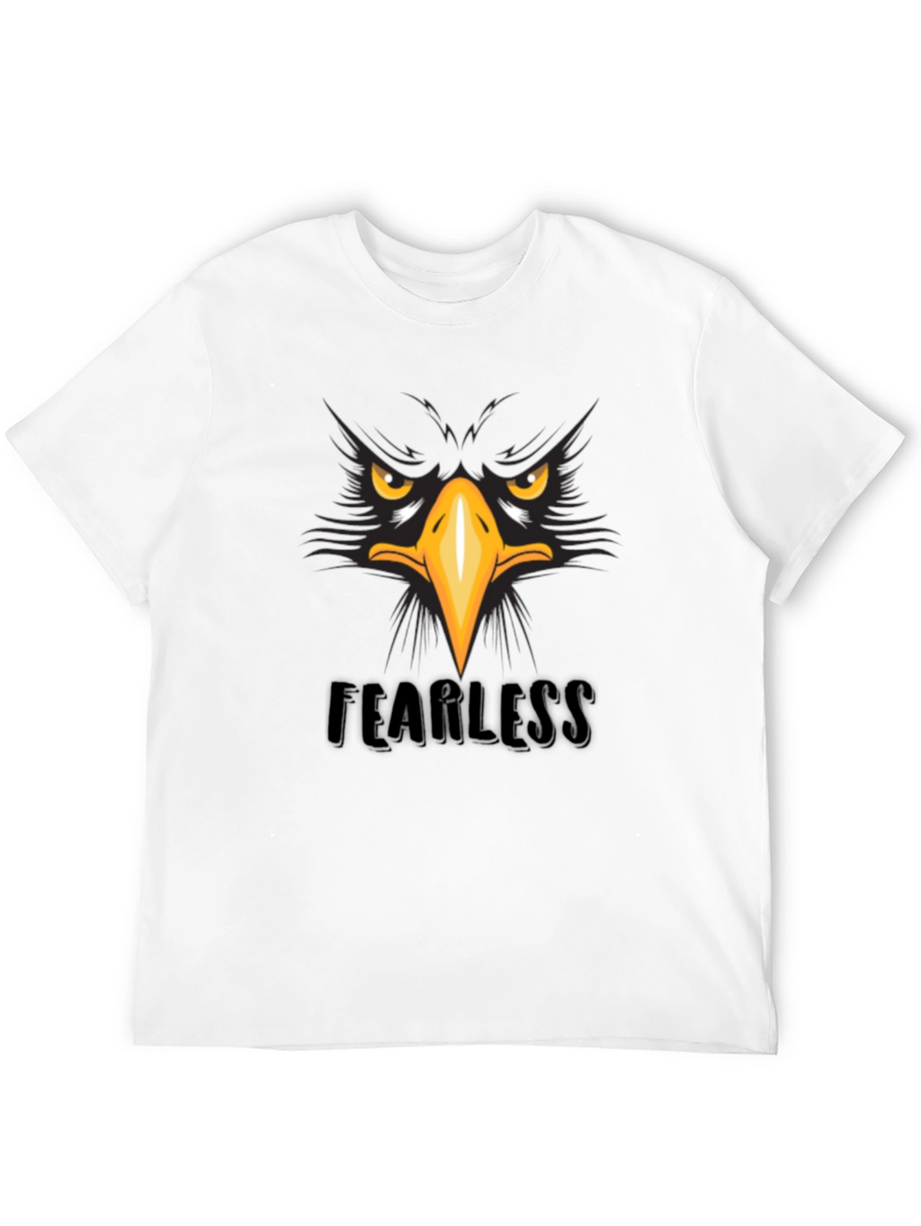 Fearless Eagle Graphic Tee - Black Cotton T-Shirt