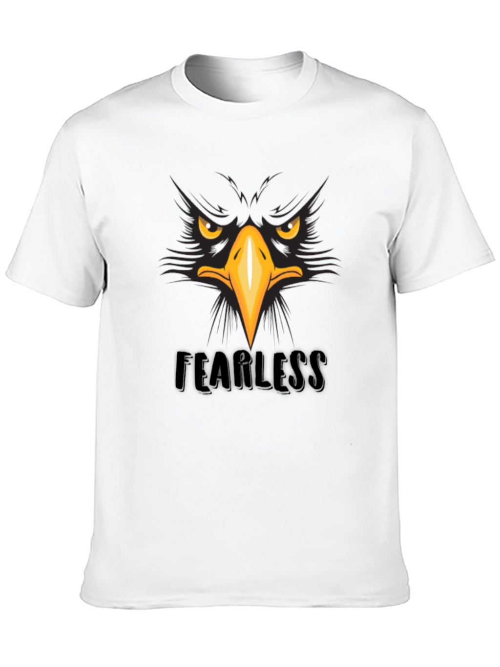 Fearless Eagle Graphic Tee - Black Cotton T-Shirt