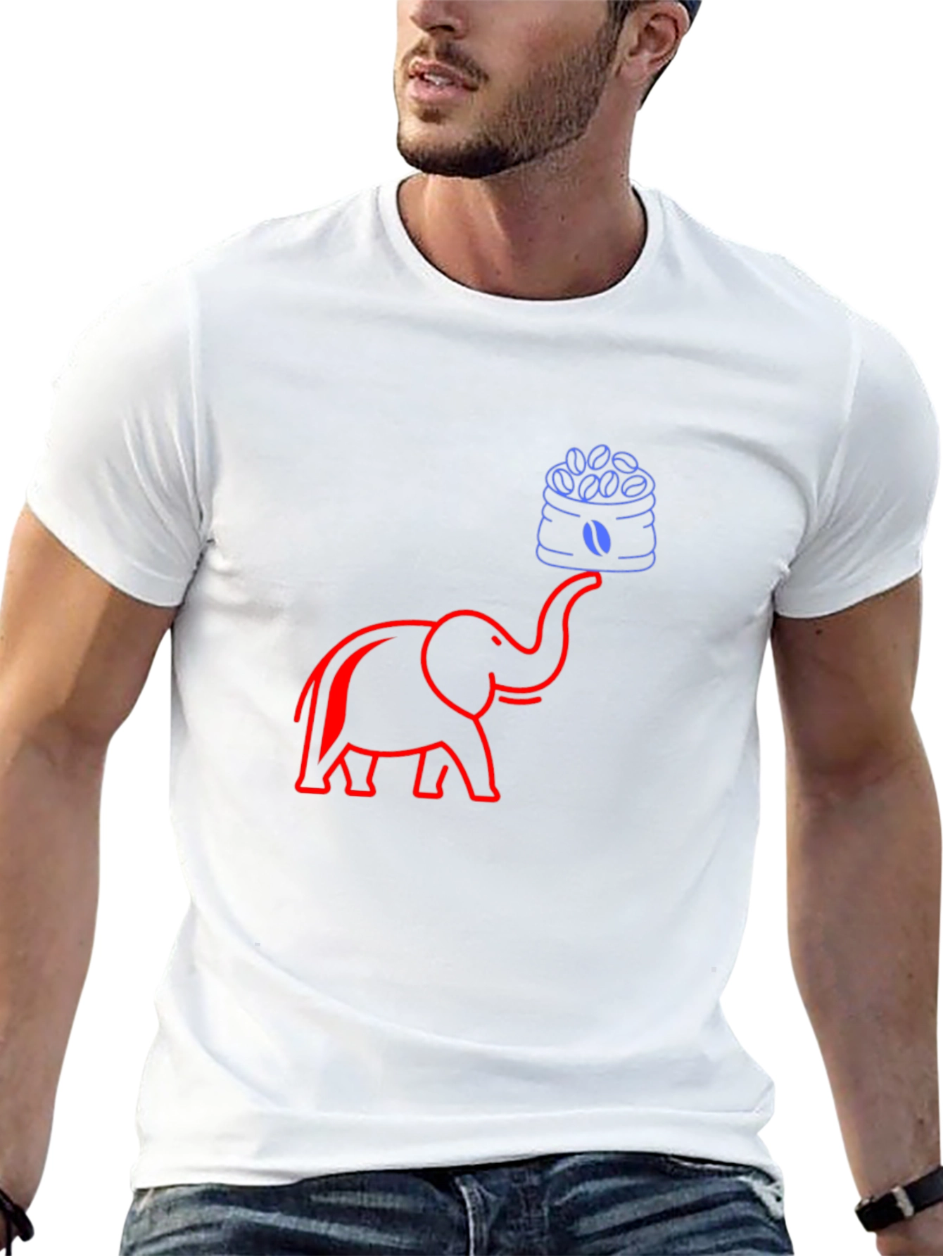 Elephant Coffee Bean T-Shirt